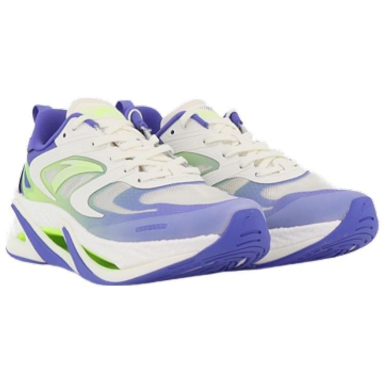 Anta Cushioning Slip Resistant Abrasion Resistant Low Top Running Shoes Men's White Purple Green 112225596-5