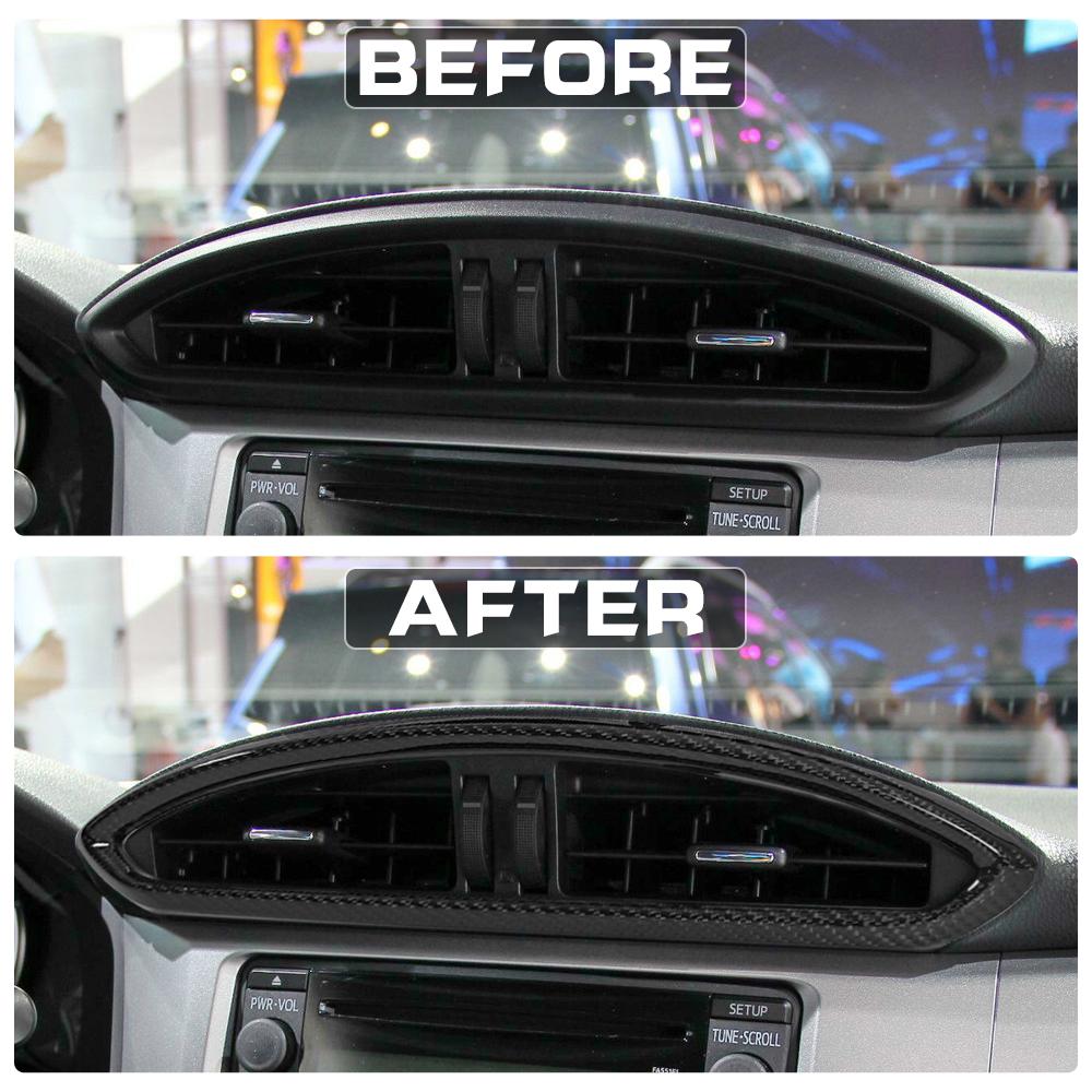 For Subaru BRZ Toyota 86 Scion FR-S 2012-2020 Center Console Air Vent Outlet Cover Trim Dry Carbon Fiber Dashboard Panel