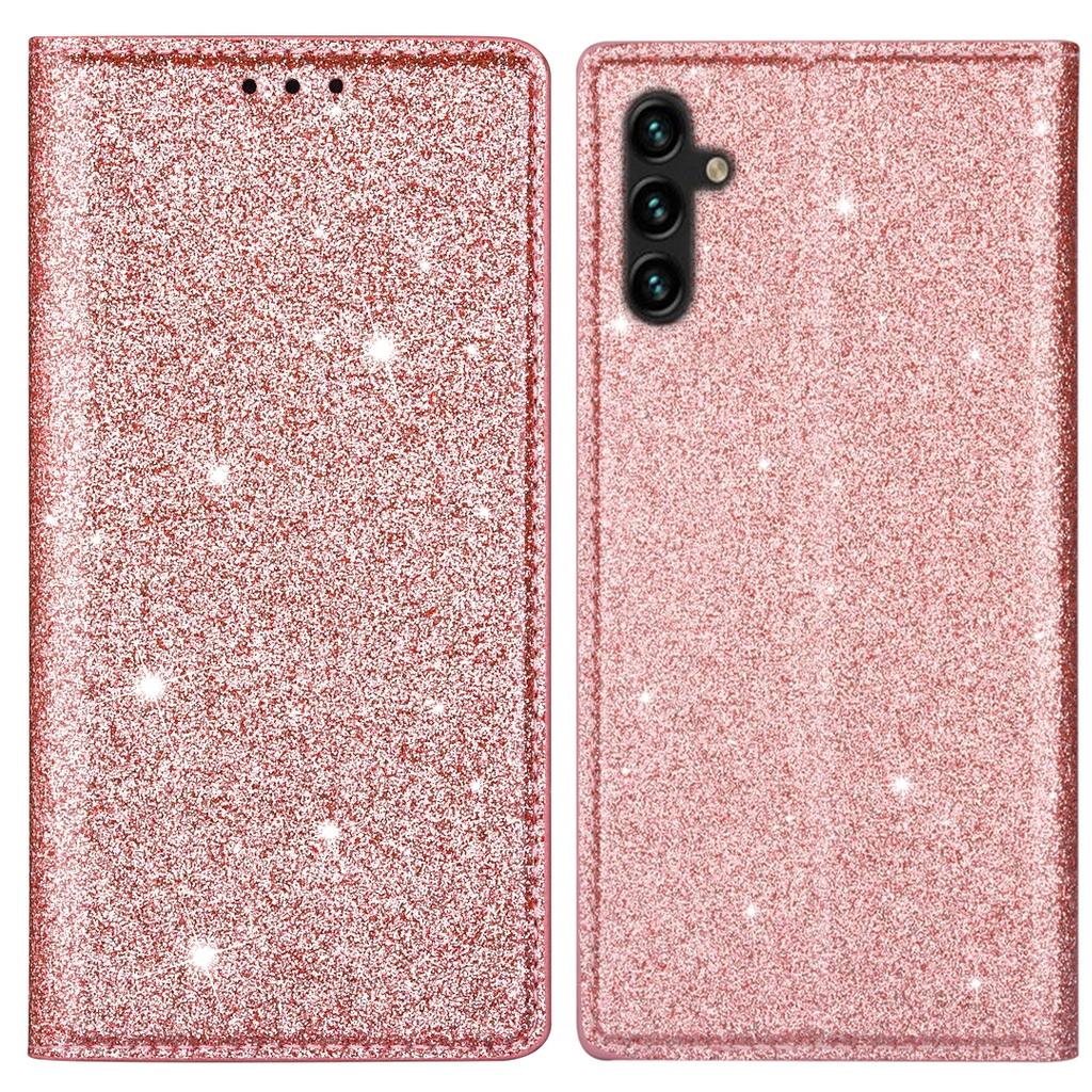 Pentru Samsung Galaxy A55 5G Husă pentru telefon mobil din piele PU cu sclipici Husă pentru sloturi pentru carduri