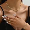 Yousheng 3 Pcs/Set Women Jewelry Set Rhinestone Choker Hanging Earrings Bracelet Set with Extension Chain Prom Party Bride Wedding Jewelry