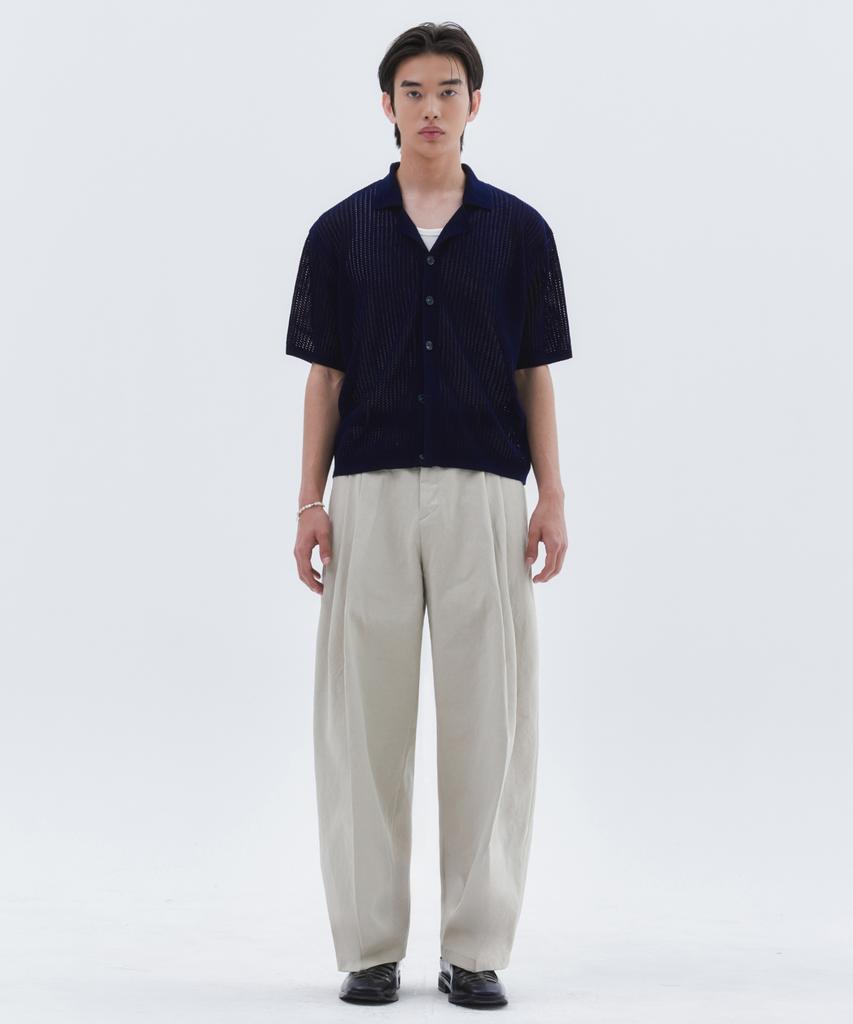 TRIP LE SENS Washable Cruise Half Knit Shirt_Navy