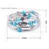 Women Bangle Natural Stones Ethnic Multi Layered Retro Blue Turquoise Beads Wrap Bracelet Jewelry Accessories