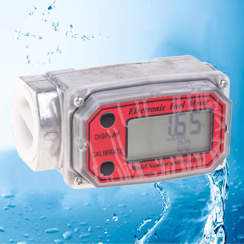 Digital for Turbine Flow Meter LCD Display Gas Oil Fuel Flowmeter Pump Flow Meter Fuel Flow Meter for Measure Gasoline