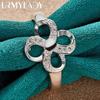 URMYLADY 925 Sterling Silver Four-Leaf Flower 7-10 Ring For Women Fashion Charm Jewelry