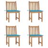 Day and Night - Day and Night Garden Chairs 4 Units Solid Teak Wood with Cushions