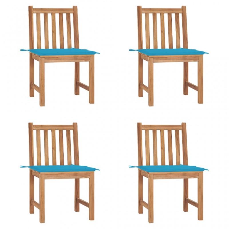 Day and Night - Day and Night Garden Chairs 4 Units Solid Teak Wood with Cushions