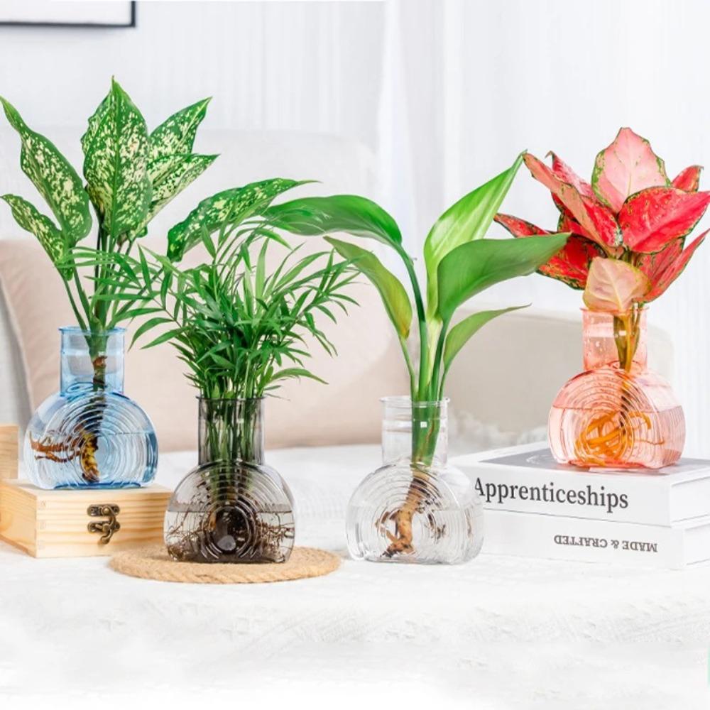 Transparent Hydroponic Plants Vase Imitation Glass Nordic Flowerpot Plastic Flower Bottle  Home