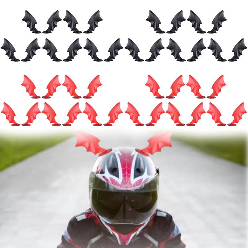 Suction Cup Devil Horns Strip A Removable Adhesive Decoration for Motorcycle, Car, and Bicycle Helmets for Men Women