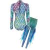 Shimmering Mermaid Stage & Party Jumpsuit S-XL: High Waist Tights Design with Stand Collar, Eye-Catching for Halloween