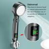Shower Digital Temperature Display Bathroom Rainfall Spray Bath Shower Pressurized Universal Replacement Sprayer