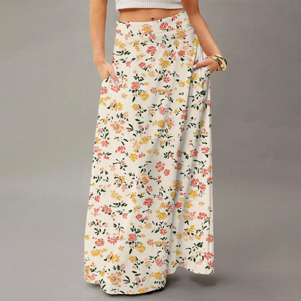 Women's Flowing Maxi Dress Regular Casual Summer Floral Print Bohemian  Skirt