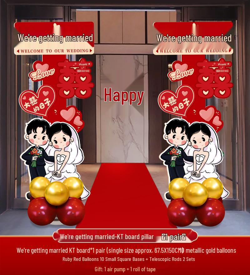 Wedding Balloon Stand Decoration for Courtyard Entrances and Pathways