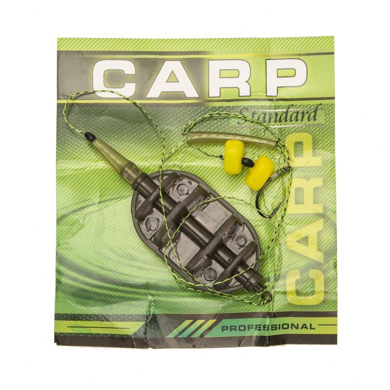 Montură Europeană pentru Pescuitul la Crap cu Aruncare Lungă, cu Momeală Fixă și Fir cu Plumb de Fund