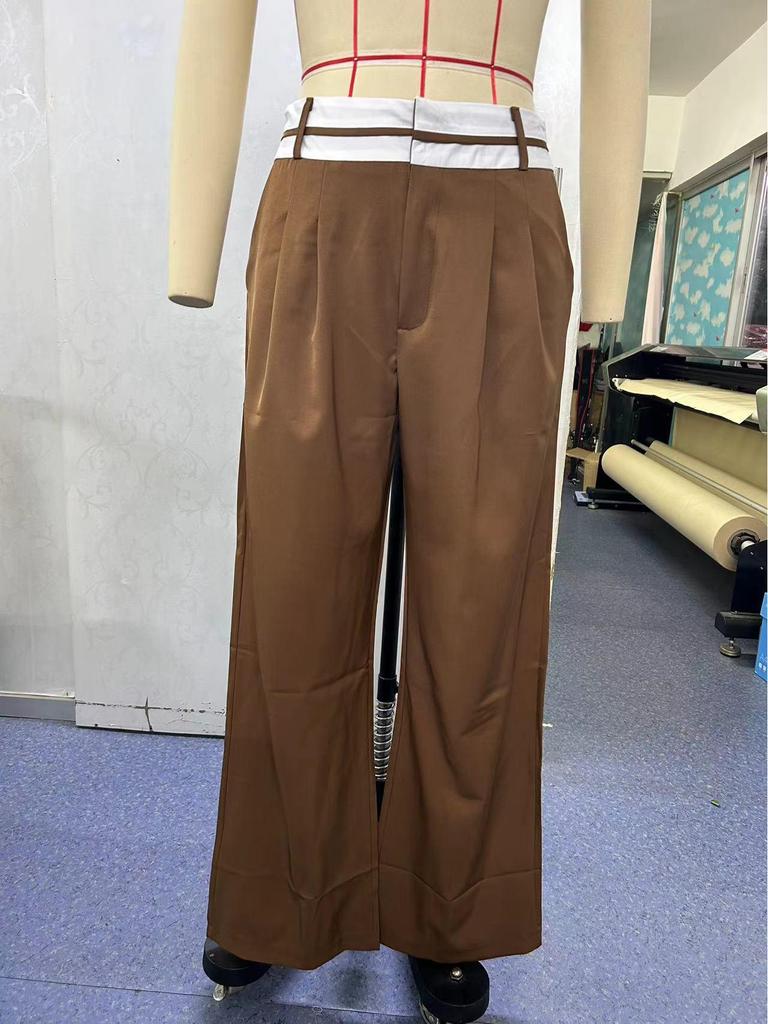 2022 European & American Autumn Slim Solid Color Casual Trousers - Niche Design