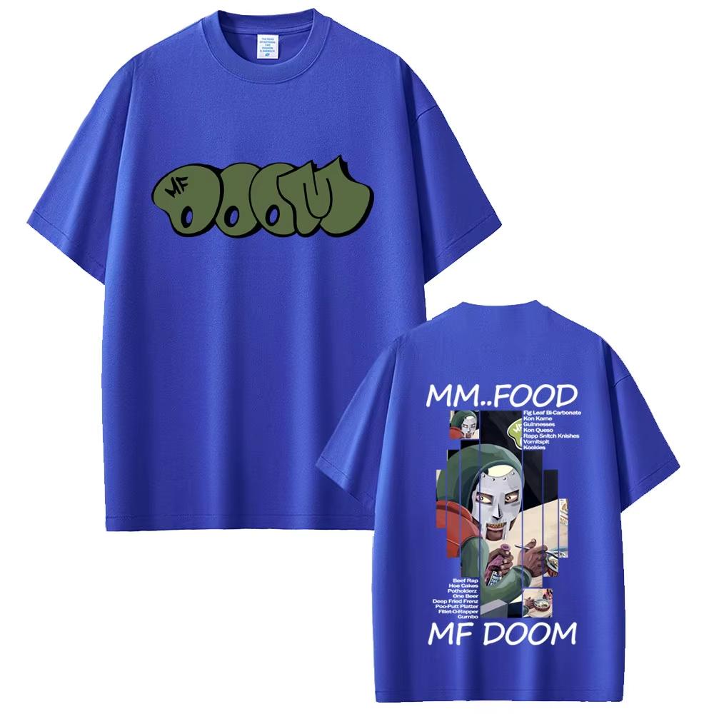 Rapper Mf Doom 100cotton Unisexs shirt Madvillainy Album graphics oversized Short Sleeved Womens Y2k Hip Hop Streetwear Tshirt