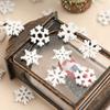 50Pcs Christmas Decoration Wooden White Snowflake Xmas Tree Ornaments for Home Decor Supplies 2025 New Year Navidad Accessories