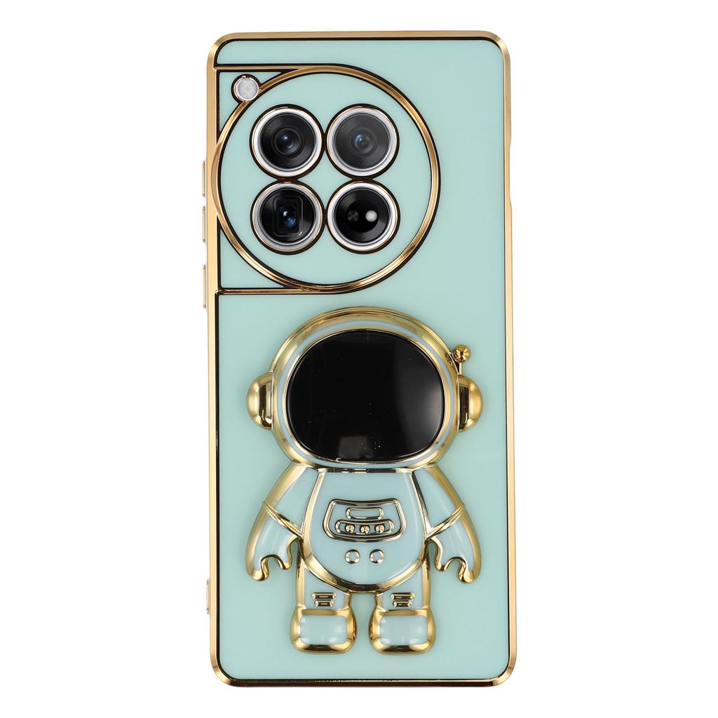 Für OnePlus 12 5G Hülle Galvanisiertes Weiches TPU Handyhülle mit Astronaut Verstecktem Ständer