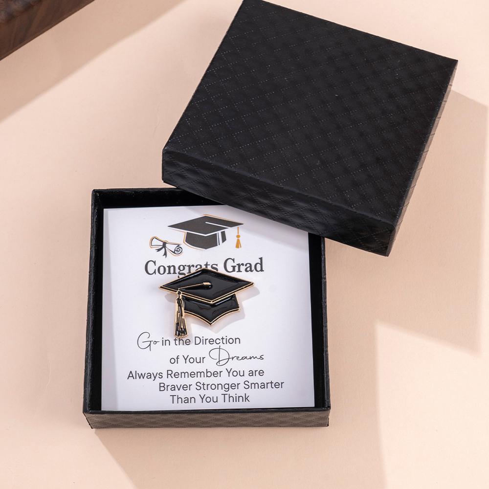 Grad Cap Box Graduation Gifts for Her Adjustable Bracelet Bangle Brooch for Middle School High School College Grads Card Box