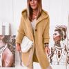 Cardigan for Women Autumn Fashion Button Front Casual Plain Long Sleeve Knit Loose Daily Long Hooded Cardigan Outerwear