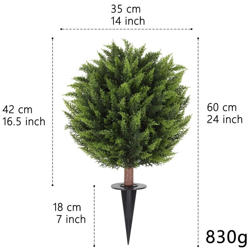 Artificial Boxwood Topiary Ball Outdoor Garden Decor Ground Stake Plant Patio Yard Home Landscaping