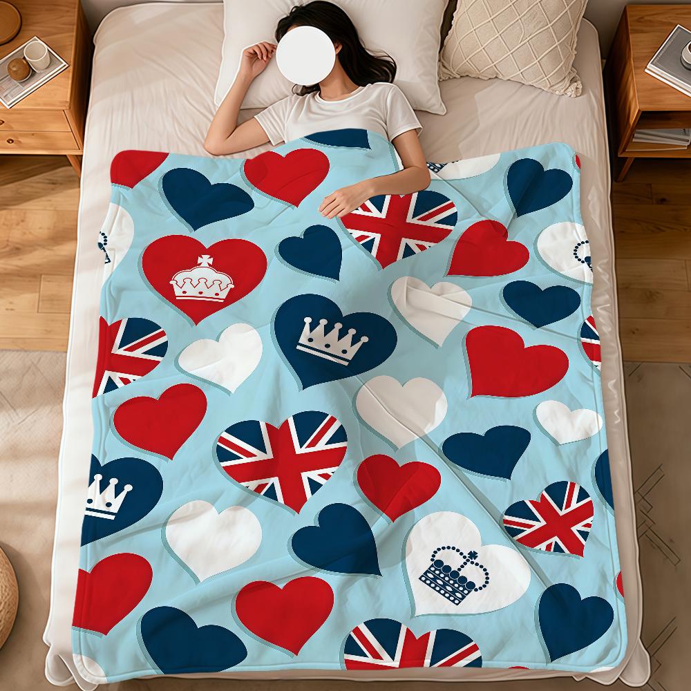 Herz Cartoon Kunstmuster London Big Ben weiche warme Plüschdecke Schlafsaal Sofa Wohnzimmer Haustier Zuhause Schlafzimmer Geschenk Nickerchen Zuhause Flanell