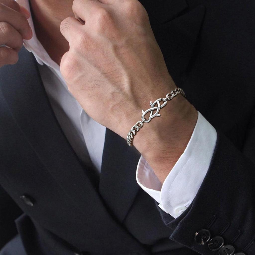New Men's Chain Bracelet,Never Fade Cuban Chain Wristband,Casual Zircon Gift