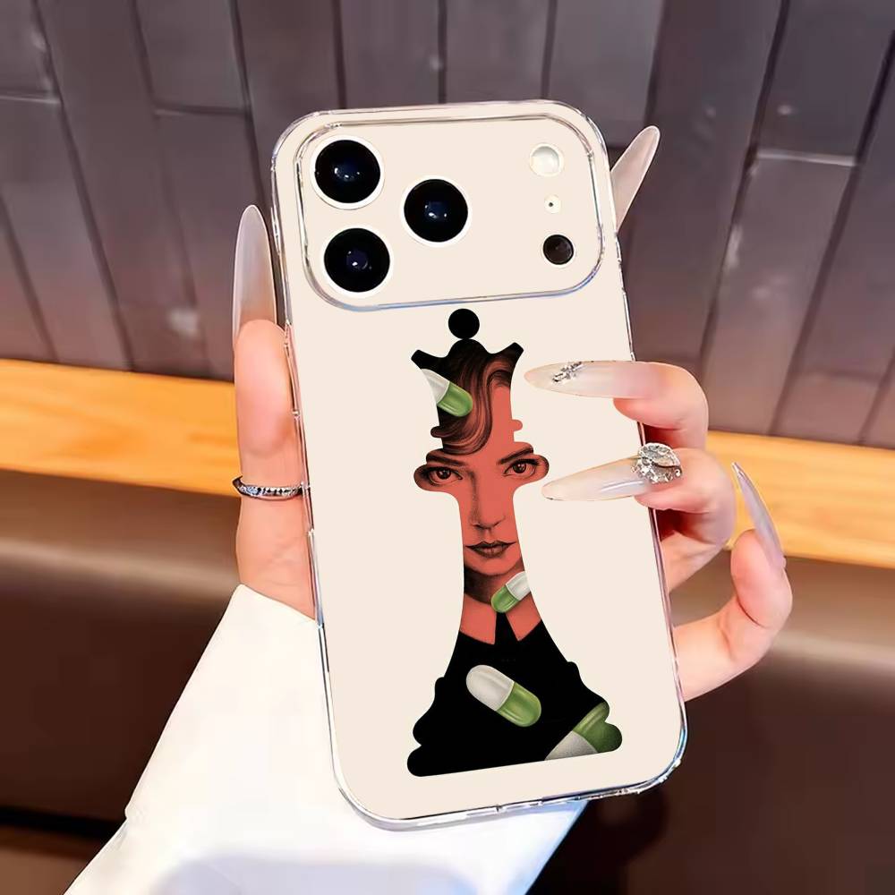 

Novel The Q-Queens G-Gambit Phone Case For iPhone17,16,15,14,13,12,11 Plus,Pro Max Soft Transparent Cover iPhone15pro