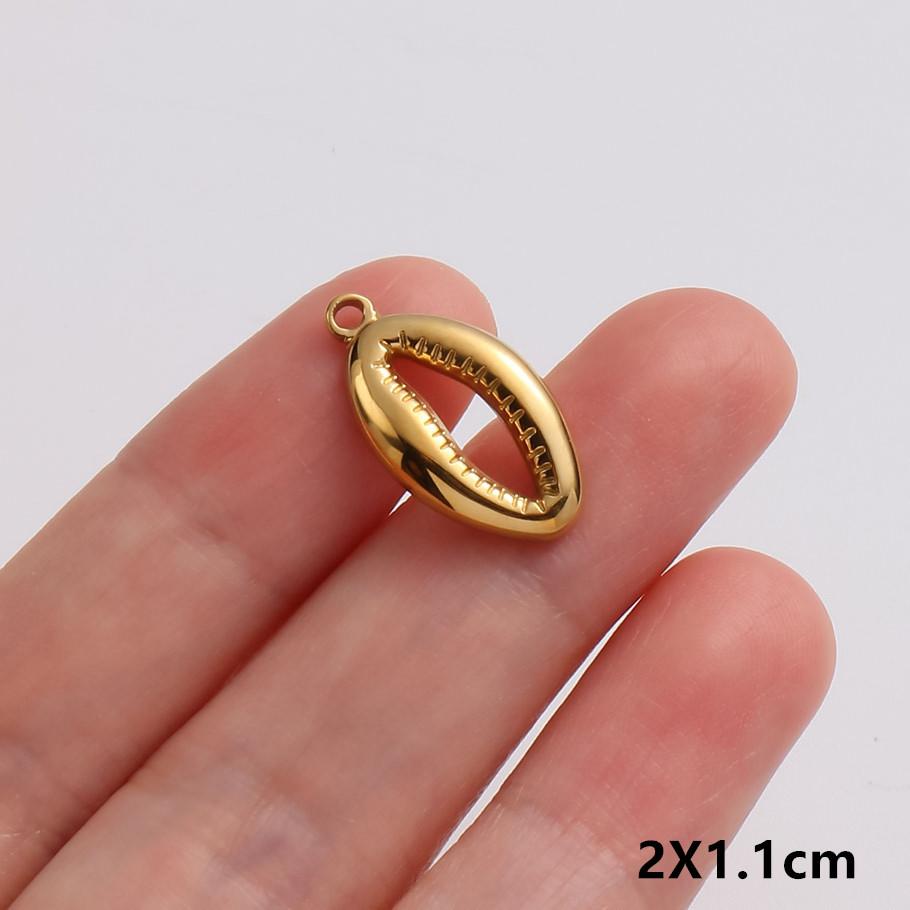 5pcs/Lot Gold Color Exquisite Sea Animal Charm Shell Tortoise Stainless Steel Pendants For Jewelry Making Supplies Beach Pendant