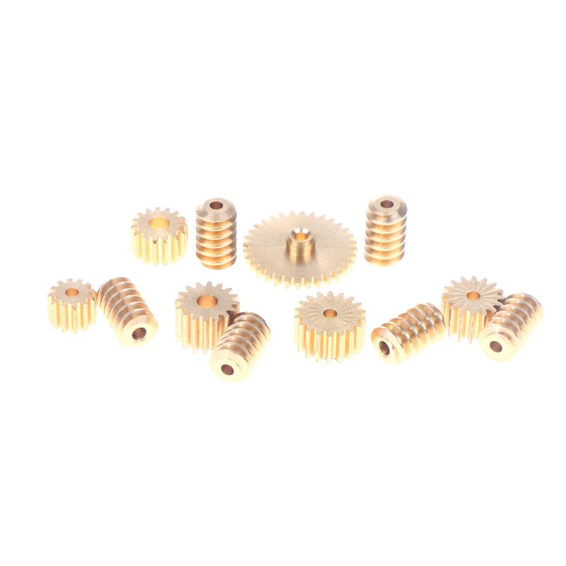 1 Készlet 0,5M Réz Csigakerék Hajtás Kombinációs Készlet 12/15/16/18/32 Fog 2mm/3mm 2mm Lépcsős Furat DIY Modell