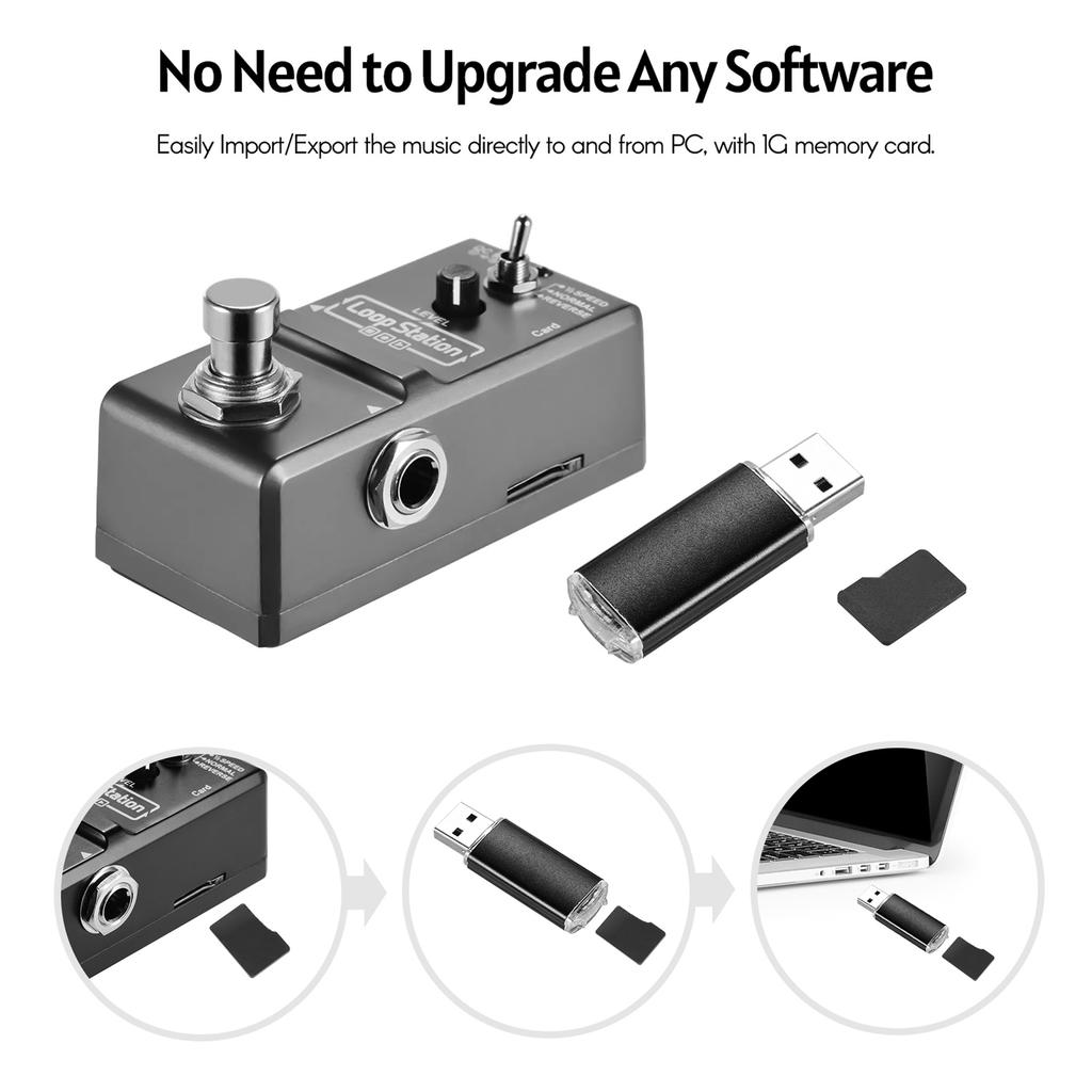 Ammoon Loop Station Mini Gitarren Looper Effektpedal 10 Minuten Aufnahmezeit 3 Arbeitsmodi True Bypass Vollmetall