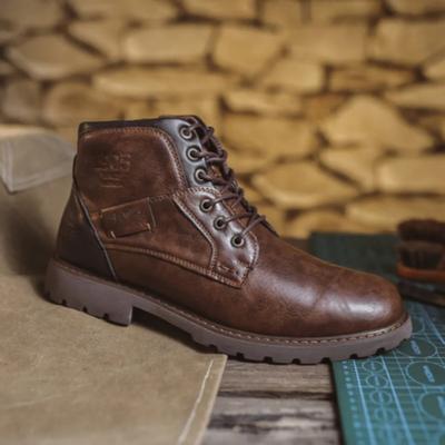 Stivali da Uomo Stile Britannico Retrò Stivali in Pelle Moda Scarpe da Uomo High Top Stivali da Lavoro Calore Invernale Scarpe da Uomo
