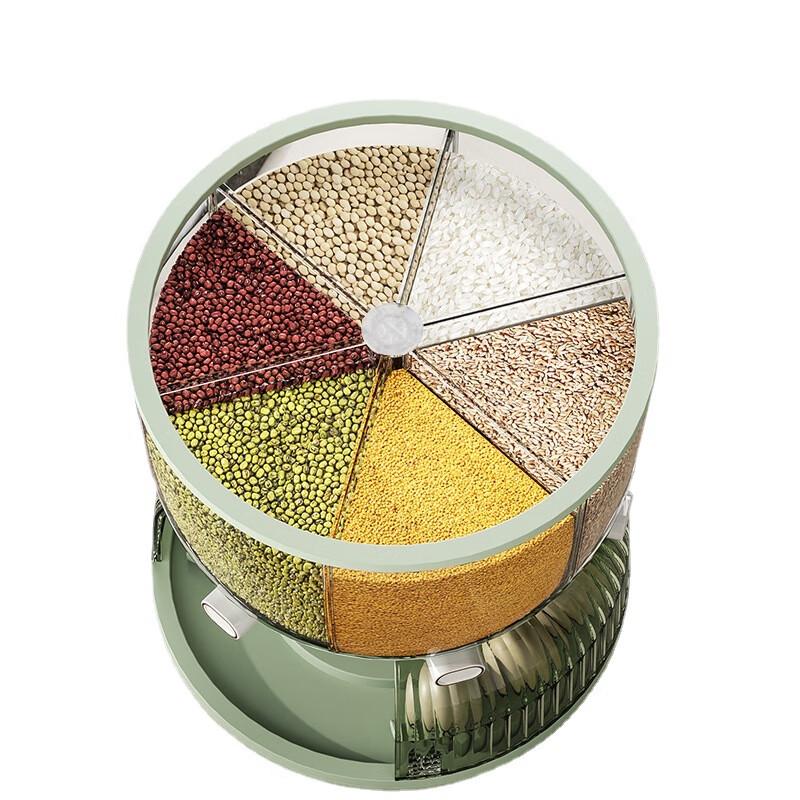 ZISIZ Rotating Divided Rice & Grain Storage Container