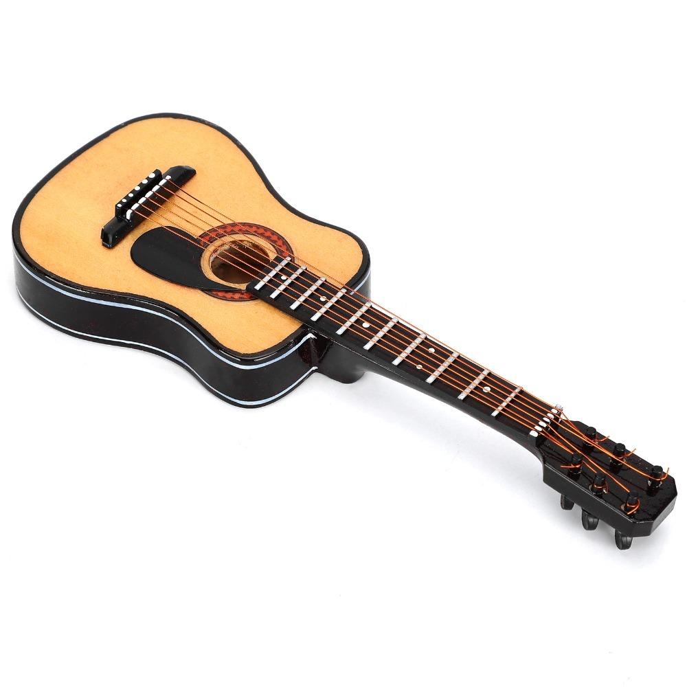 3pcs With Stand And Case Miniature Guitar Model 15cm Size Acoustic Guitar Ornament  Birthday Gift