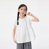Girls' Pleated Spliced Short Sleeve Shirt