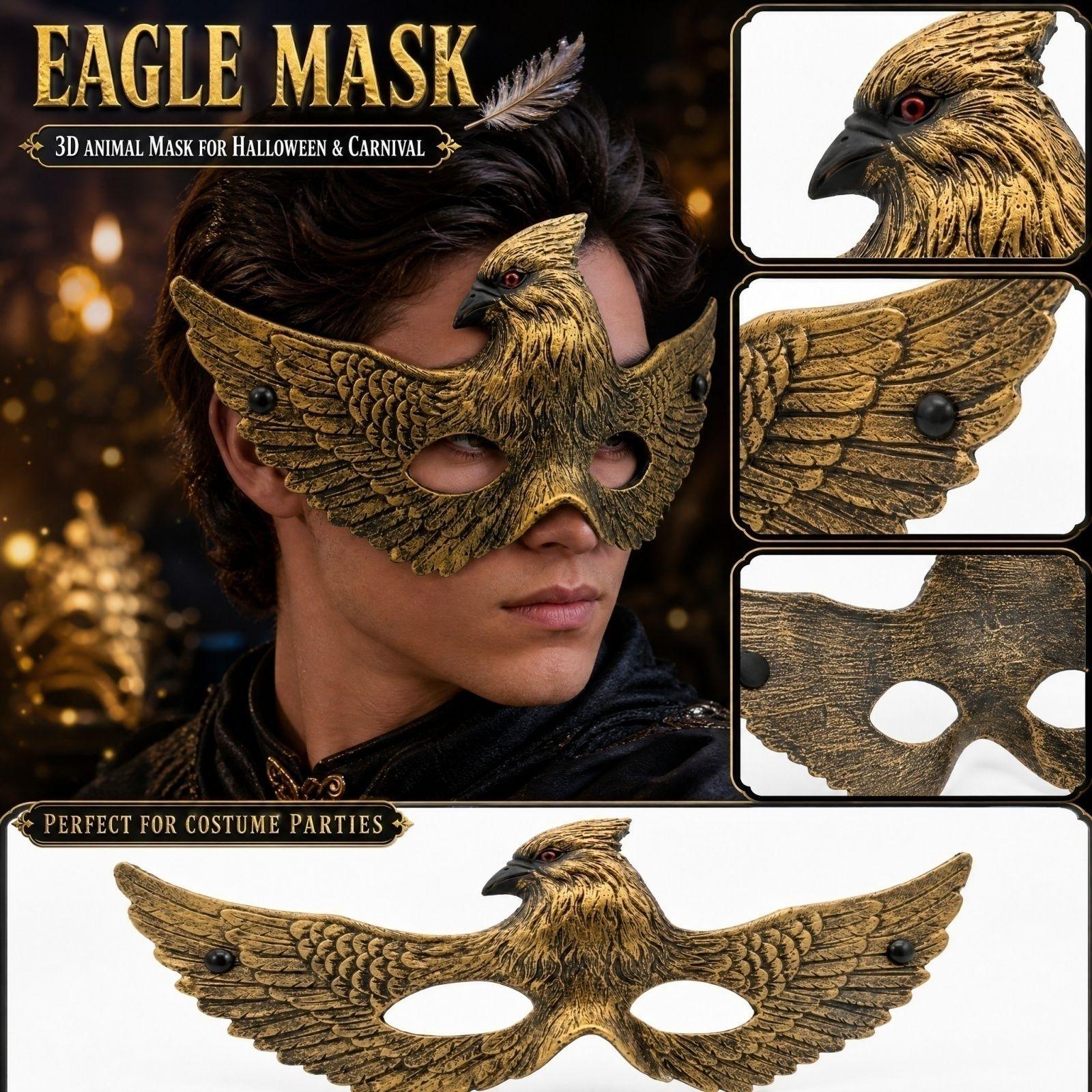 Half Face for Halloween Animal Costume Party One Size