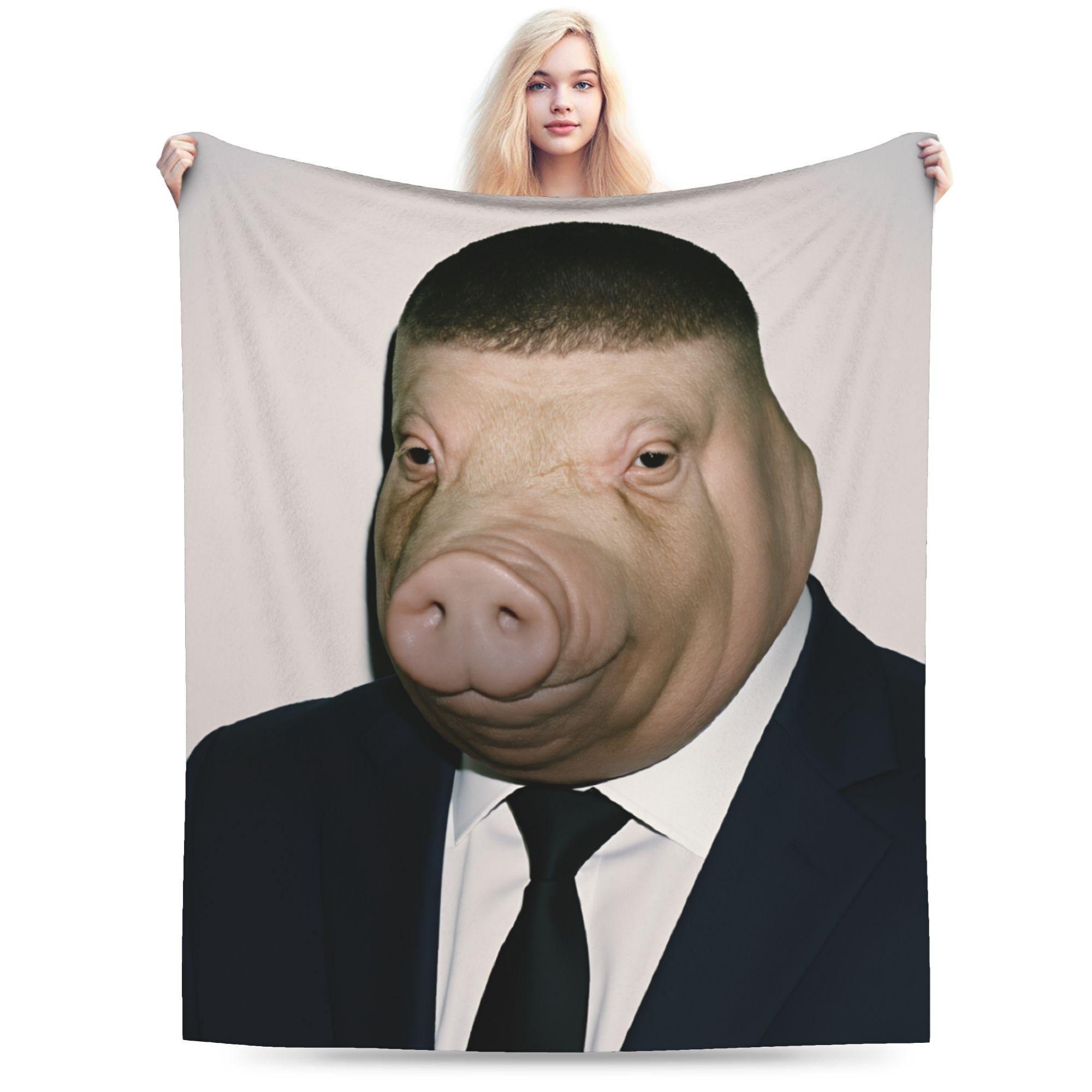 

Super Warm Blanket Kids Adult Airplane Travel John Pork Party Bedding Throws Flannel Bedspread For Outdoor Sofa Bed Cover 30x40in