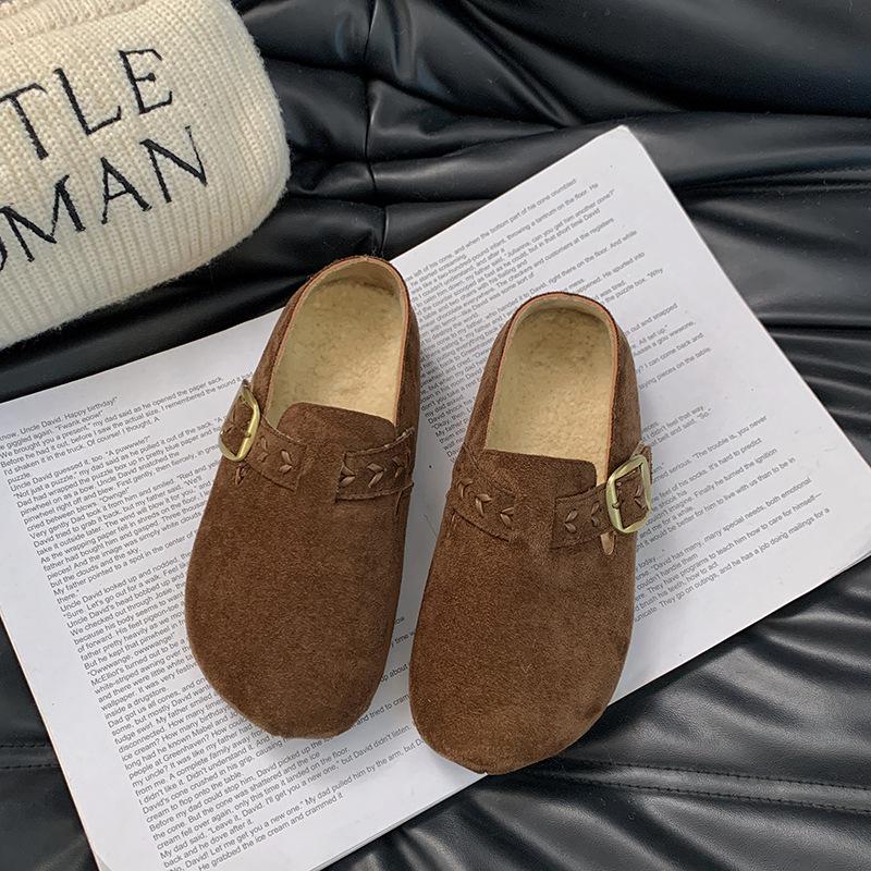 

Однотонные универсальные повседневные туфли осень 2025 новые замшевые уличные повседневные туфли туфли-лодочки женские туфли 40