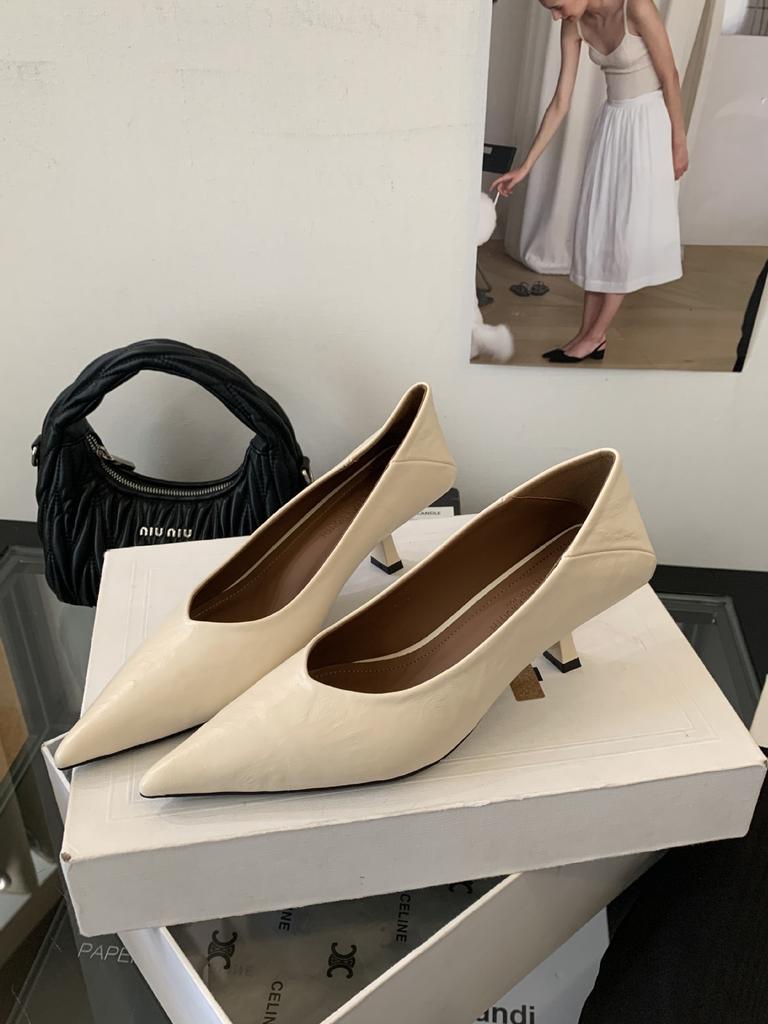 2025 new pointed simple light mouth stiletto high heel single shoes one pedal fashionable soft sole commuter single shoes women