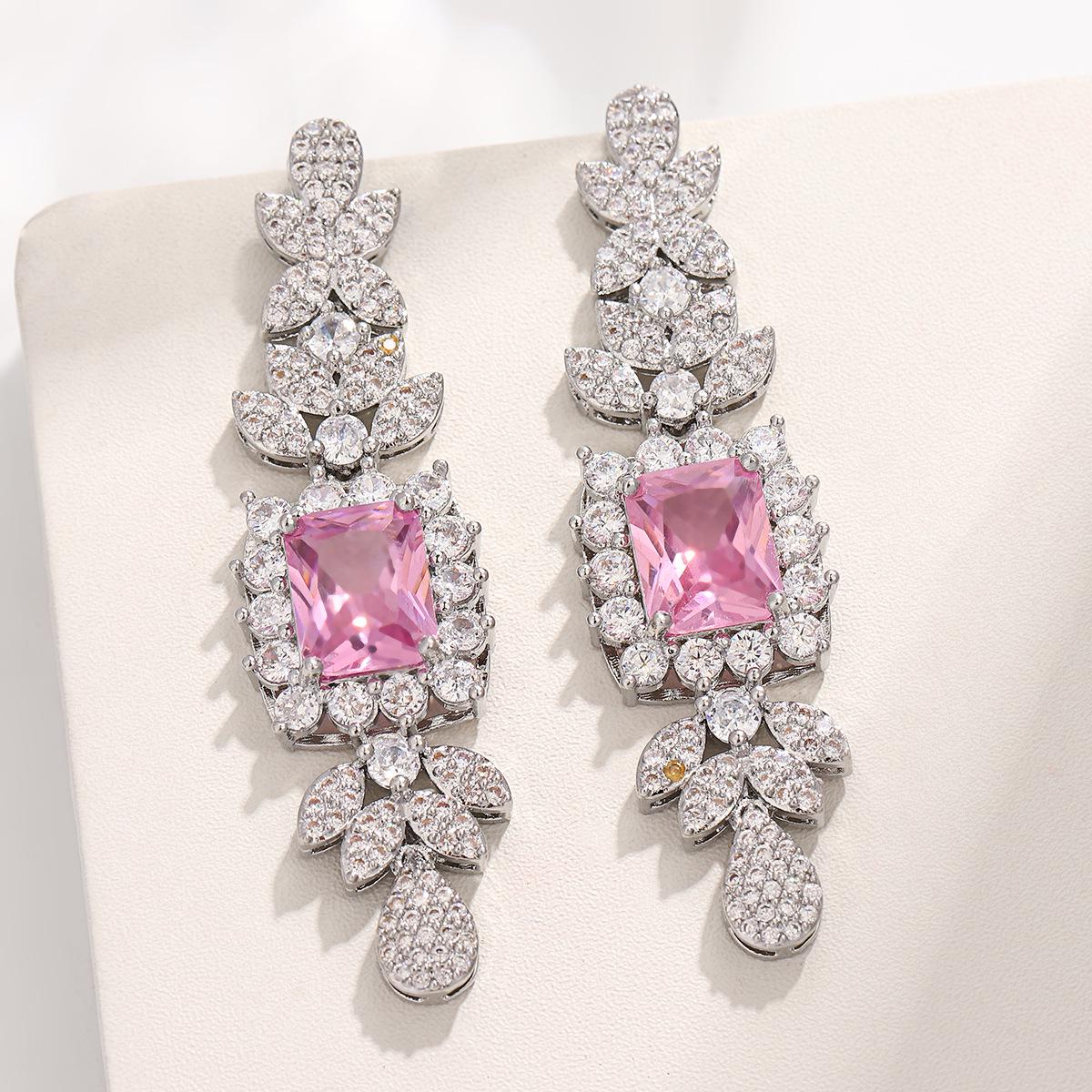 

Роскошные европейские и американские серьги-подвески с бриллиантами - Уникальные, высококлассные модные серьги. фиолетовый/розовый