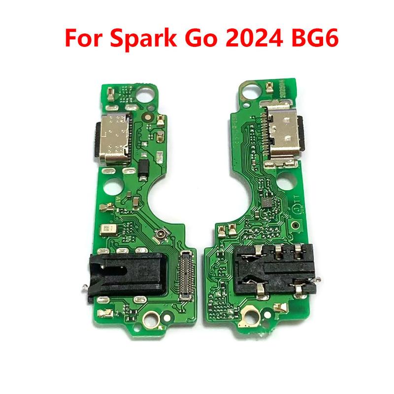 For Tecno Spark Go 2024 BG6 USB Charging Board Dock Port Microphone Module Flex Cable