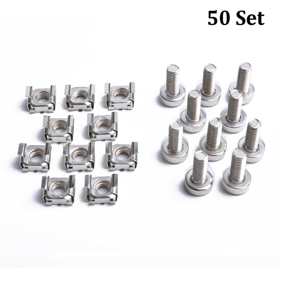 Buy 50 Sets M6 Square Hole Hardware Cage Nuts & Mounting Screws Washers