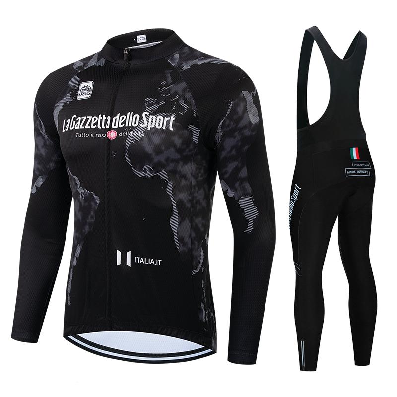 

Spring Summer Long Cycling Jersey Bike Jacket Maillot Pants Set Tour De Italy D ITALIA Ropa Ciclismo Pro Team Bicycle Clothing Asian size-S