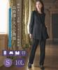Nissen Black Formal Hokuriku Jacquard Docking Long Stretch Jacket and Pants Suit for All Plus Sizes Size 5L Women's Mourning/Formal Wear, Washable,