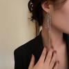 Silver Needle Fashion Diamond-encrusted Geometric Earrings, Long Fringed Earrings, Niche Personality, a Two-wear Earring Wholesale