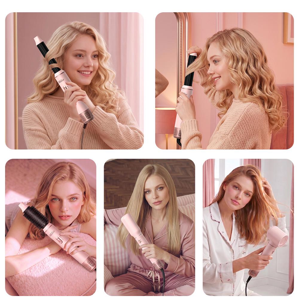 5-in-1 Multi-functional Hot Air Brush: Straighten, Curl, Blow Dry & Style Hair Without Damage