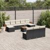 Vidaxl 11-Cz. Garden Lounge Set, Cushions Black Rattan Pe