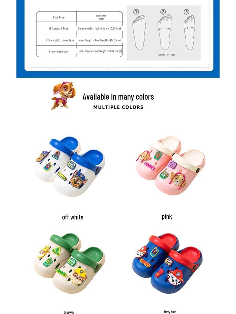 Paw Patrol Kinder rutschfeste Cartoon-Clogs - Sommer-Strandsandalen für Jungen & Mädchen