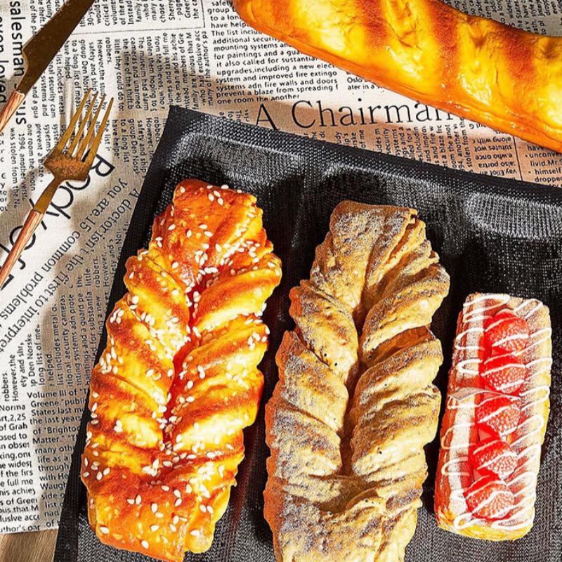5 Cavity French Bread Roll Pan Nonstick Tray Foldable Soft Compact Storage for Kitchen Bakery Home Use
