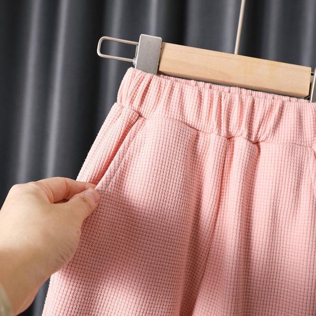 2024 Spring/Autumn Girls' Cartoon Bear Sweatshirt & Pants Set