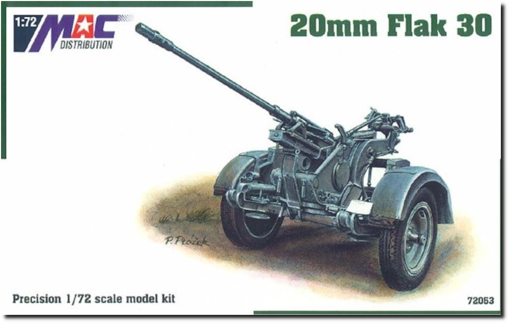 MAC Distribution 20mm Flak 30 Gun Plastic Model MAC72053 1/72 Anti-Aircraft (Cannon)